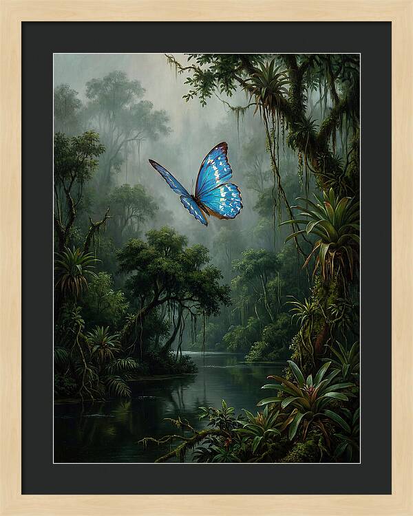 Blue Morpho Butterfly In Jungle