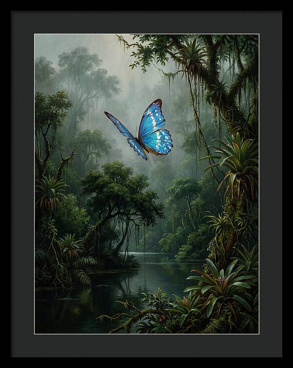 Blue Morpho Butterfly In Jungle