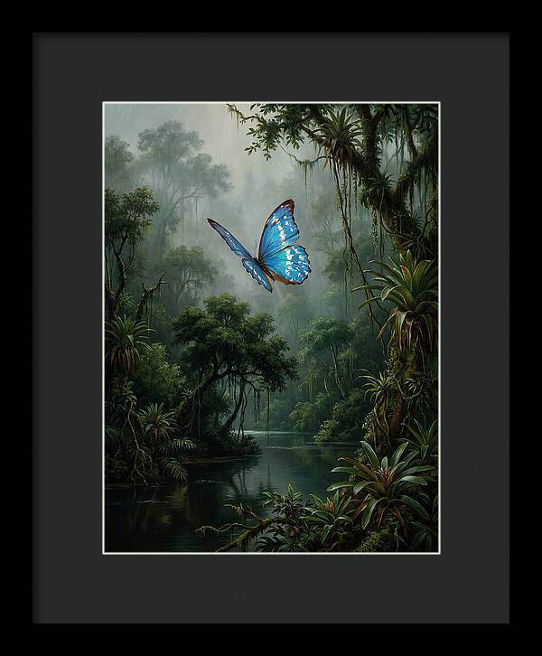 Blue Morpho Butterfly In Jungle