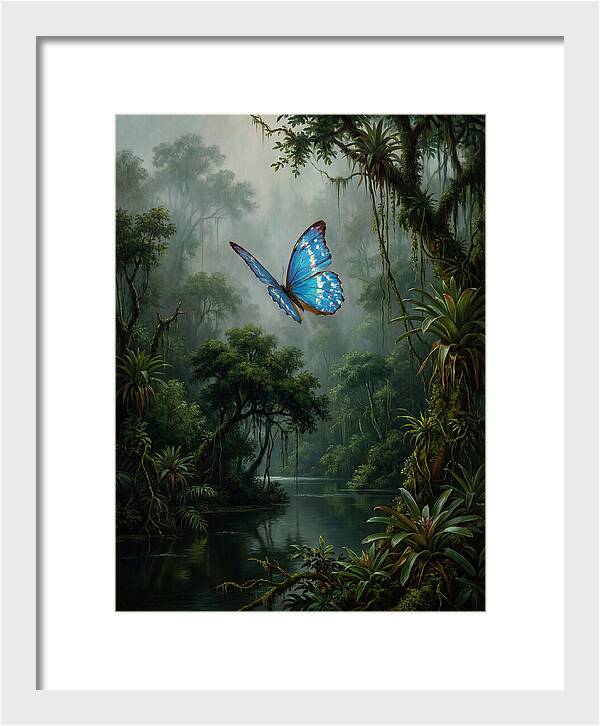 Blue Morpho Butterfly In Jungle