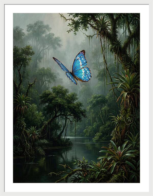 Blue Morpho Butterfly In Jungle