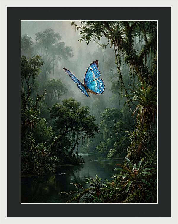 Blue Morpho Butterfly In Jungle