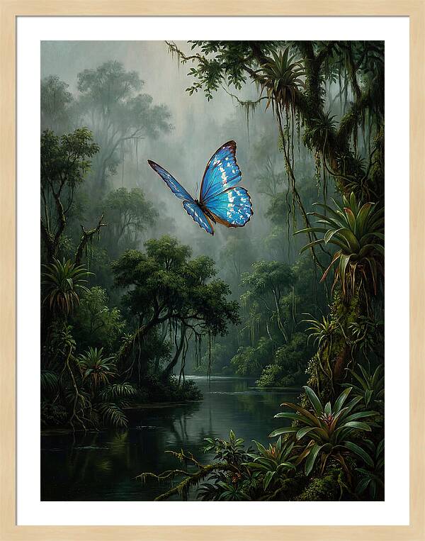 Blue Morpho Butterfly In Jungle