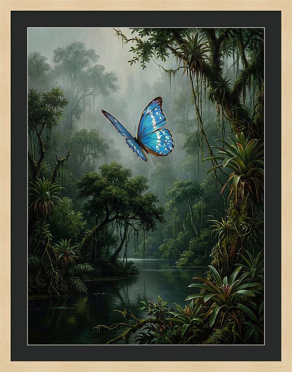 Blue Morpho Butterfly In Jungle