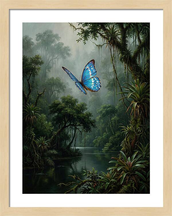 Blue Morpho Butterfly In Jungle