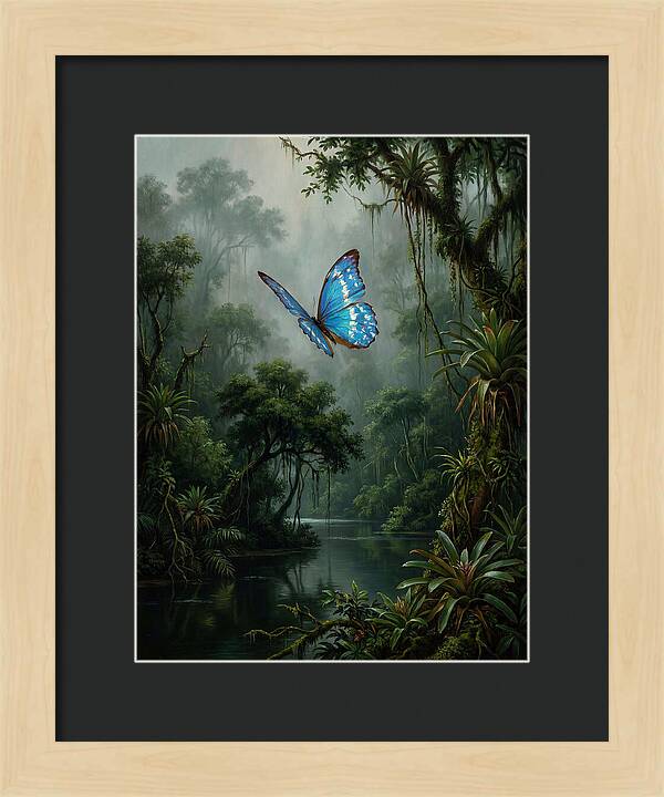 Blue Morpho Butterfly In Jungle