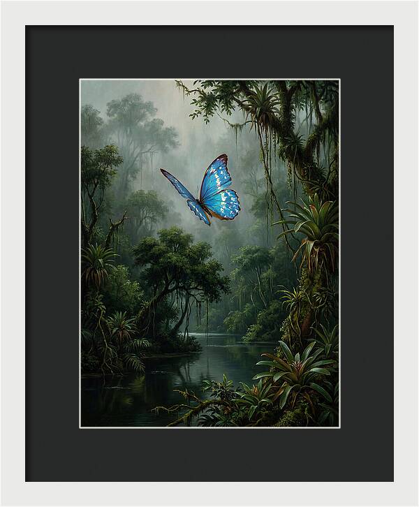 Blue Morpho Butterfly In Jungle