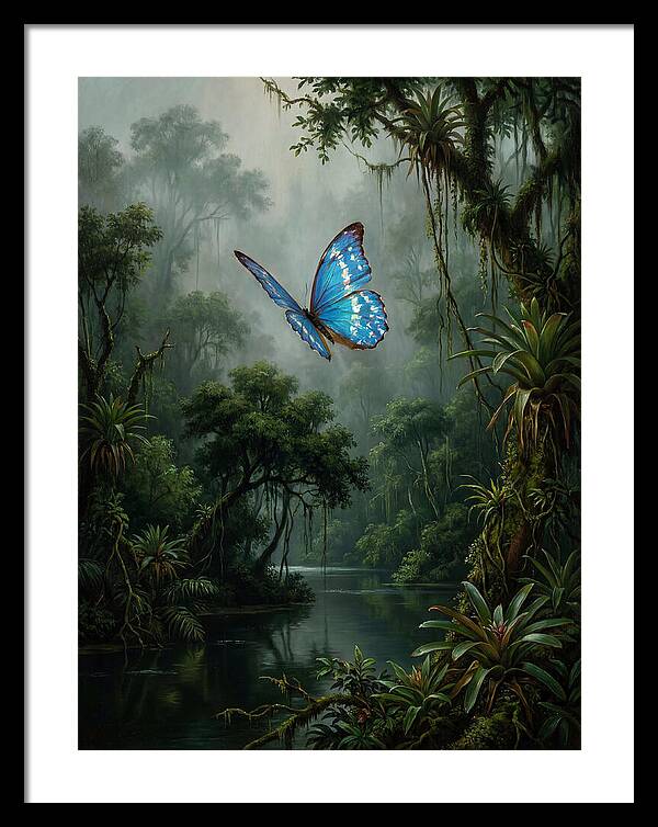 Blue Morpho Butterfly In Jungle