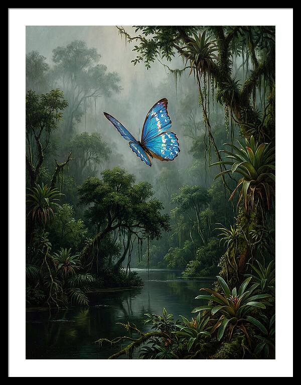Blue Morpho Butterfly In Jungle
