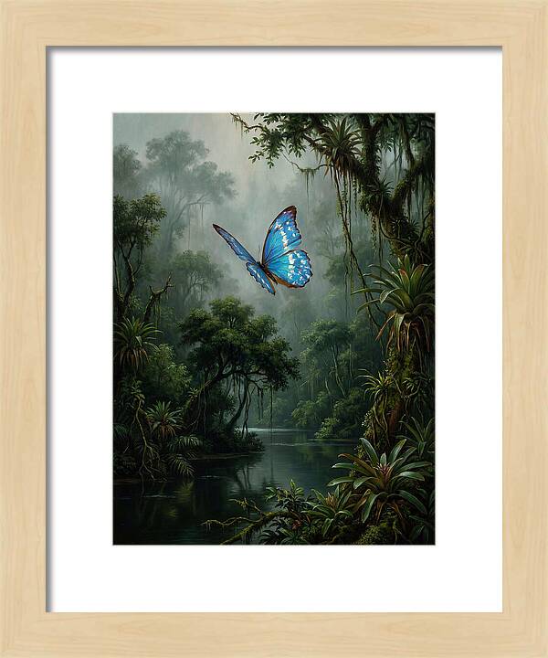 Blue Morpho Butterfly In Jungle