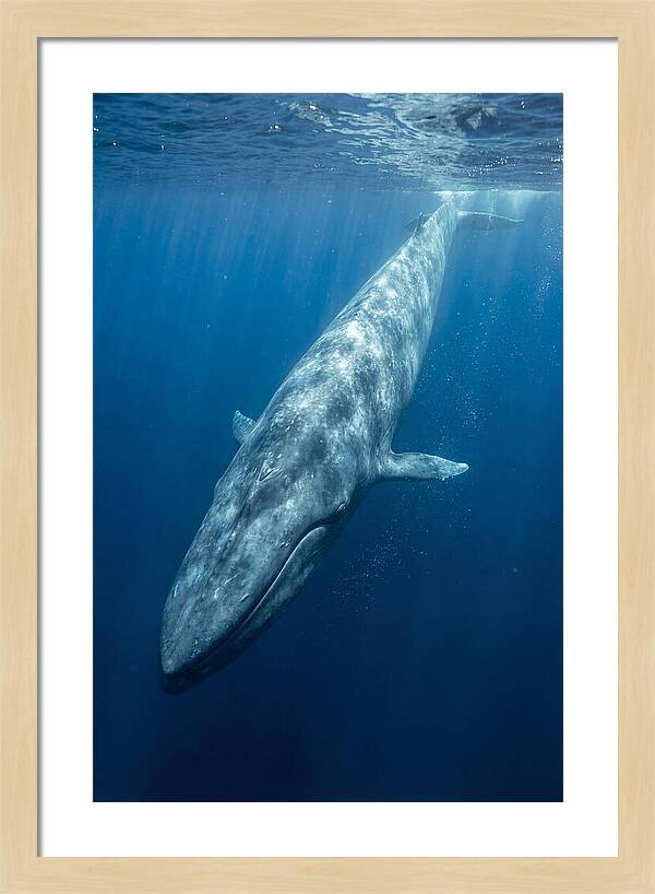 Blue Whale Gliding Through Ocean
