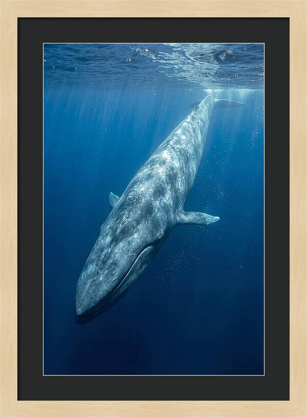 Blue Whale Gliding Through Ocean