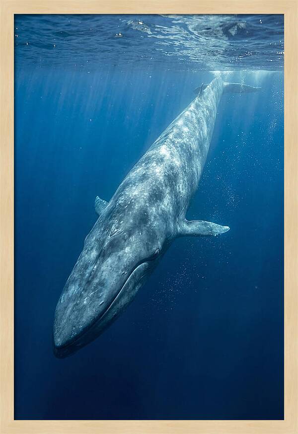 Blue Whale Gliding Through Ocean