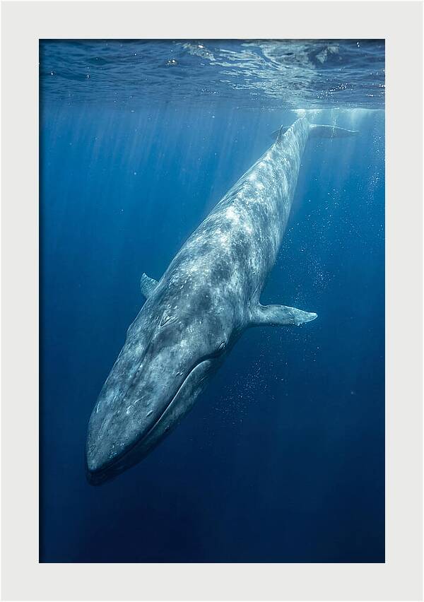 Blue Whale Gliding Through Ocean