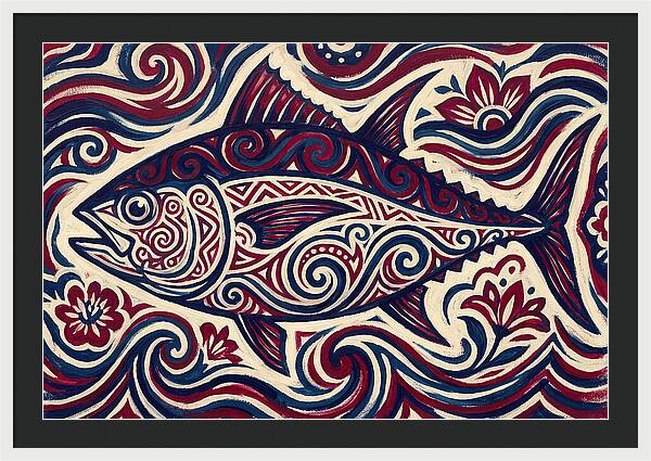 Bluefin Tuna Folk Art