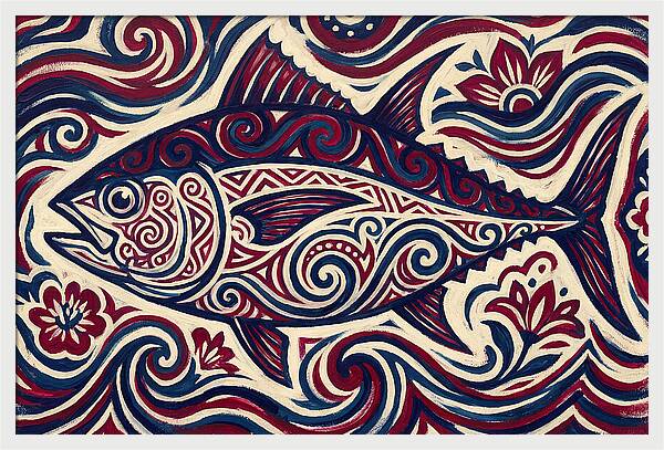Bluefin Tuna Folk Art