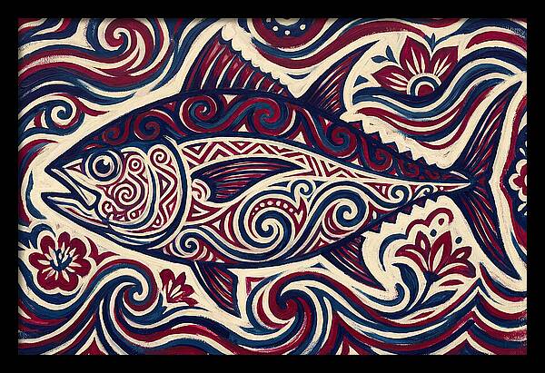 Bluefin Tuna Folk Art