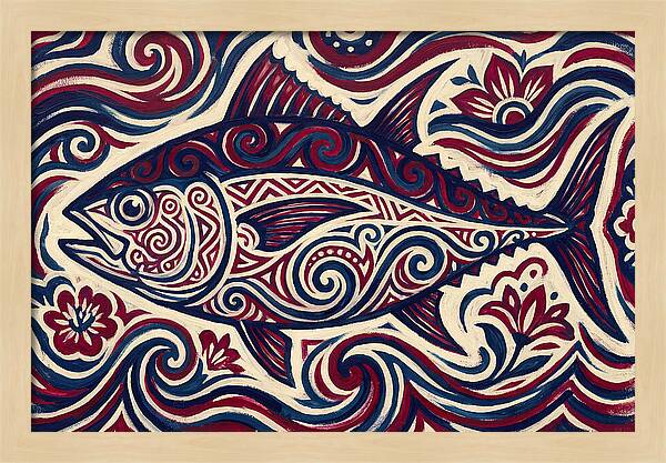 Bluefin Tuna Folk Art
