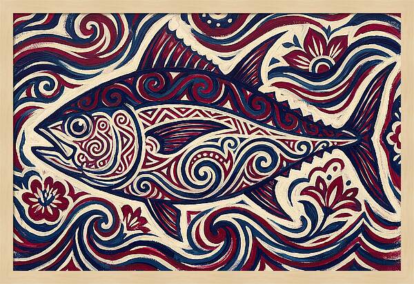 Bluefin Tuna Folk Art