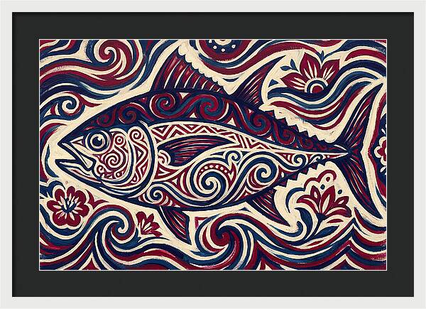 Bluefin Tuna Folk Art
