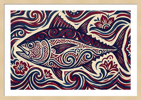 Bluefin Tuna Folk Art