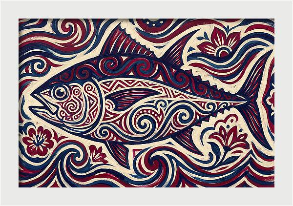 Bluefin Tuna Folk Art