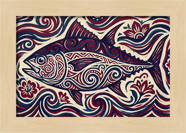Bluefin Tuna Folk Art