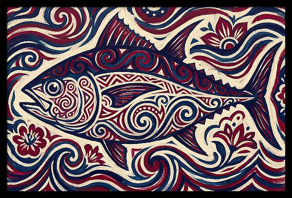 Bluefin Tuna Folk Art