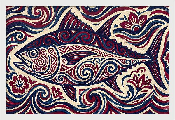 Bluefin Tuna Folk Art