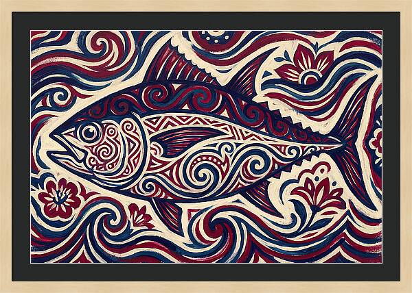Bluefin Tuna Folk Art