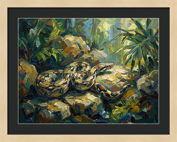 Boa Constrictor In Lush Habitat