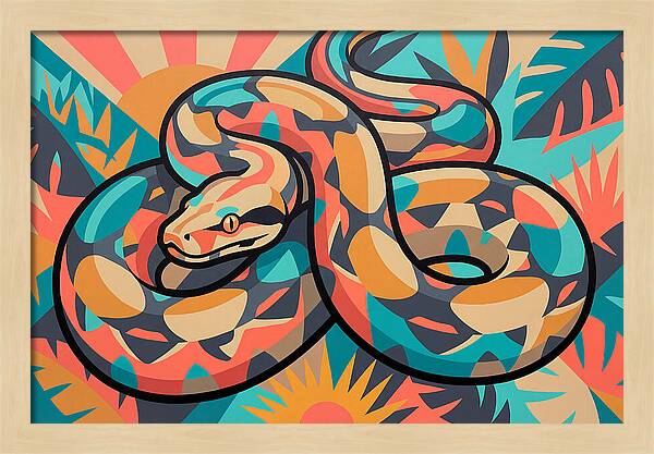 Boa Constrictor In Vibrant Colors