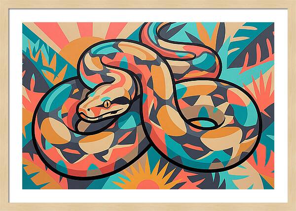 Boa Constrictor In Vibrant Colors