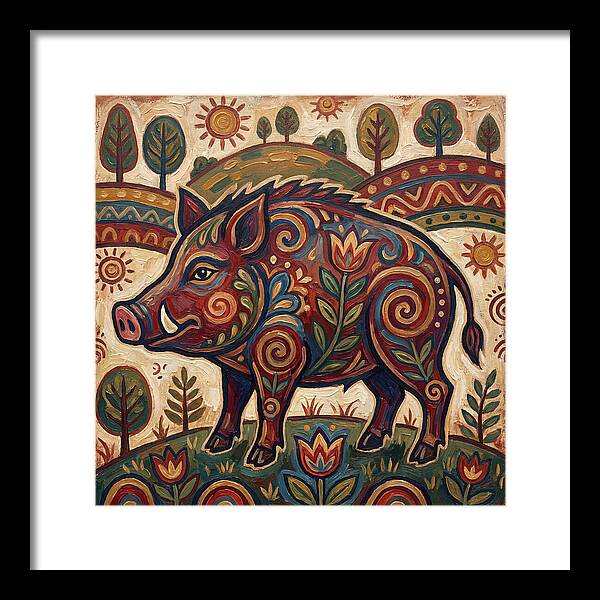 Boar Folk Art