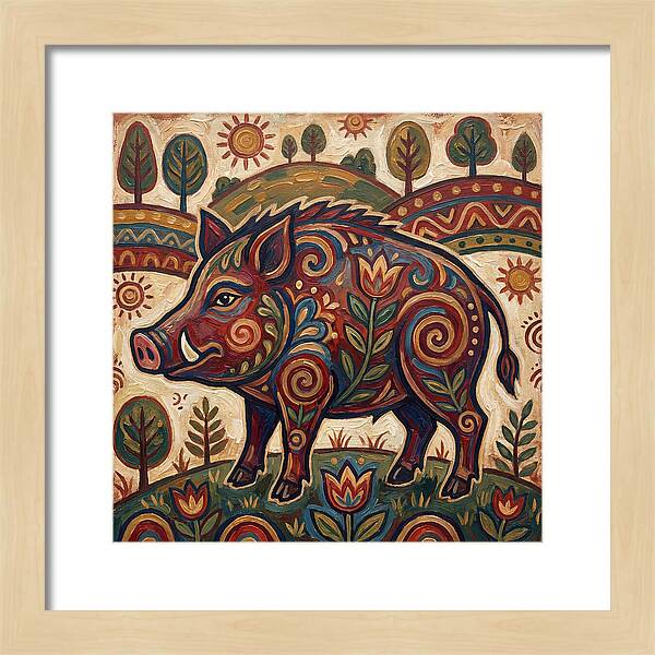 Boar Folk Art