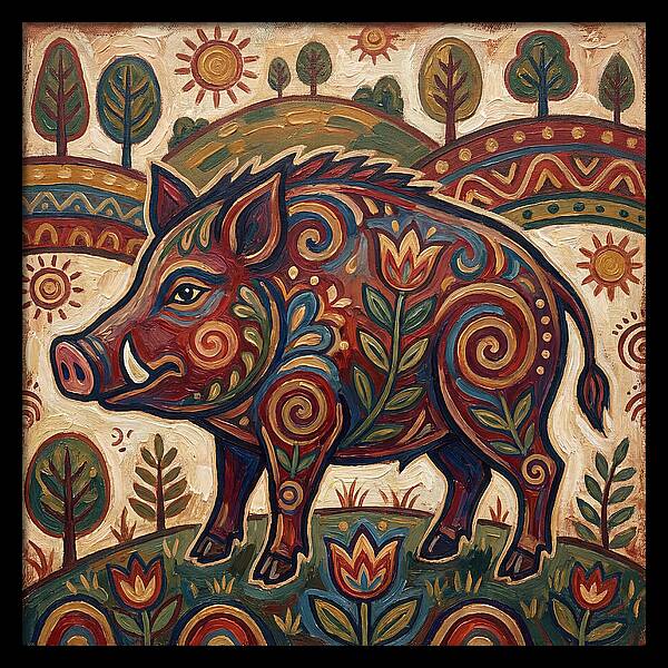 Boar Folk Art