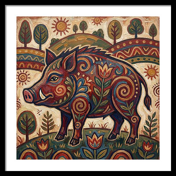Boar Folk Art