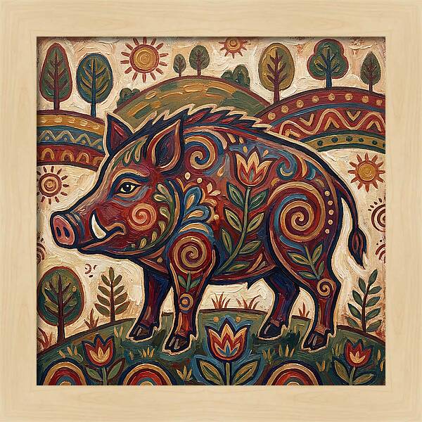 Boar Folk Art