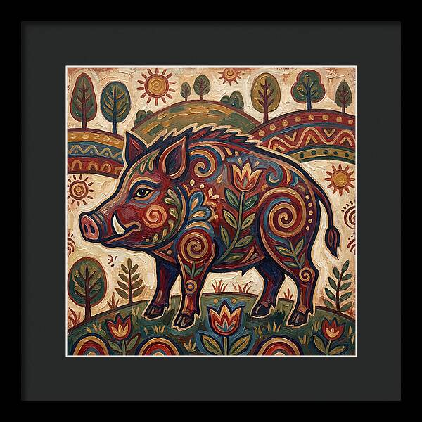 Boar Folk Art