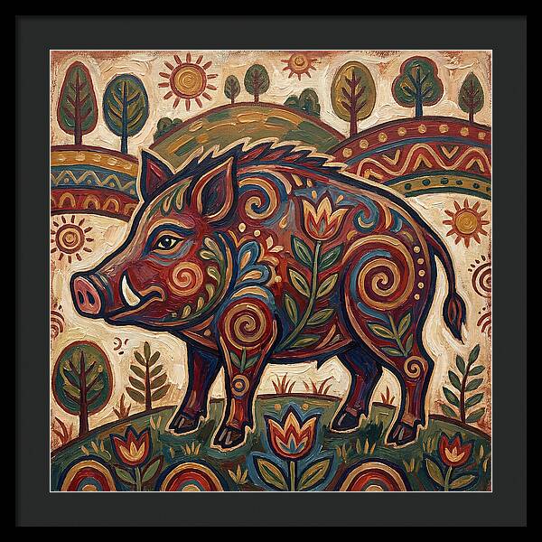 Boar Folk Art