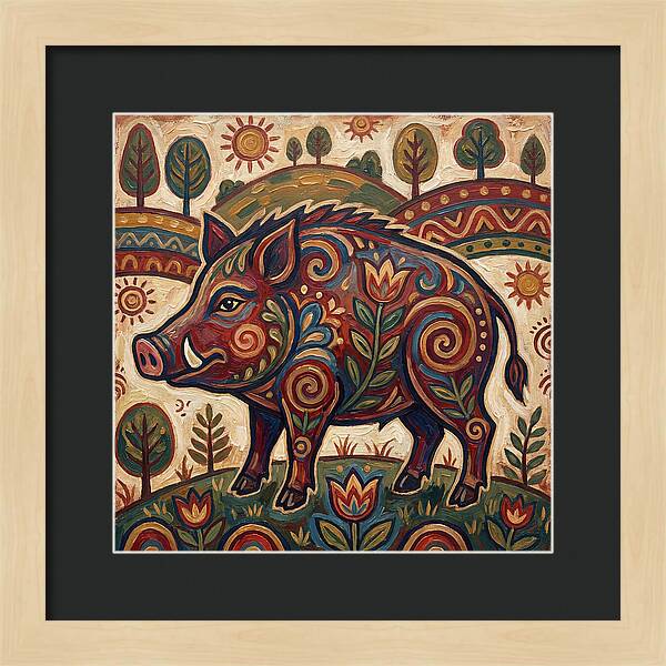 Boar Folk Art