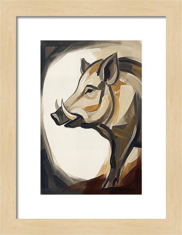 Boar In Minimalist Style