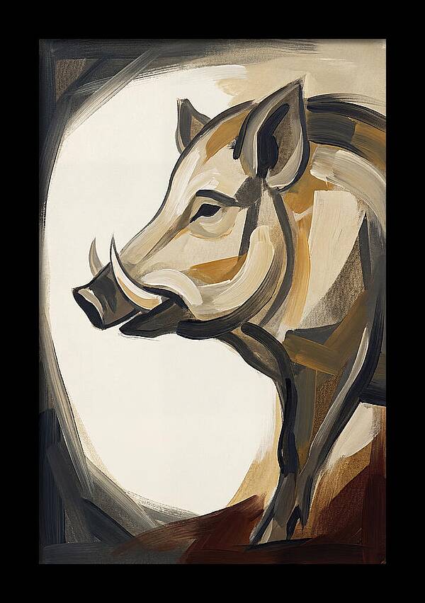 Boar In Minimalist Style