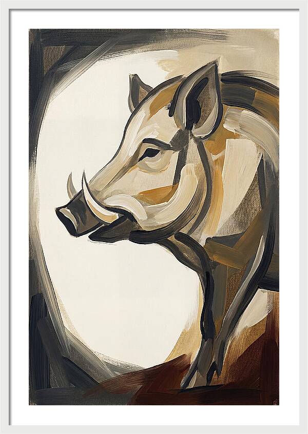 Boar In Minimalist Style