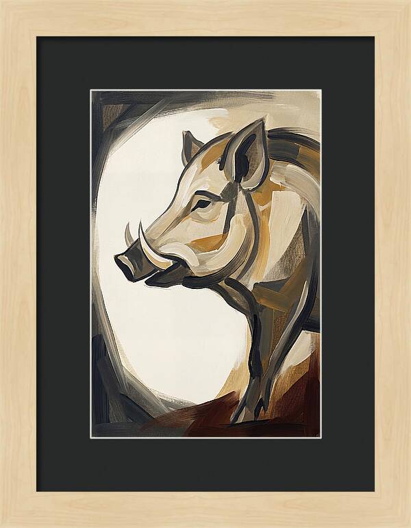 Boar In Minimalist Style