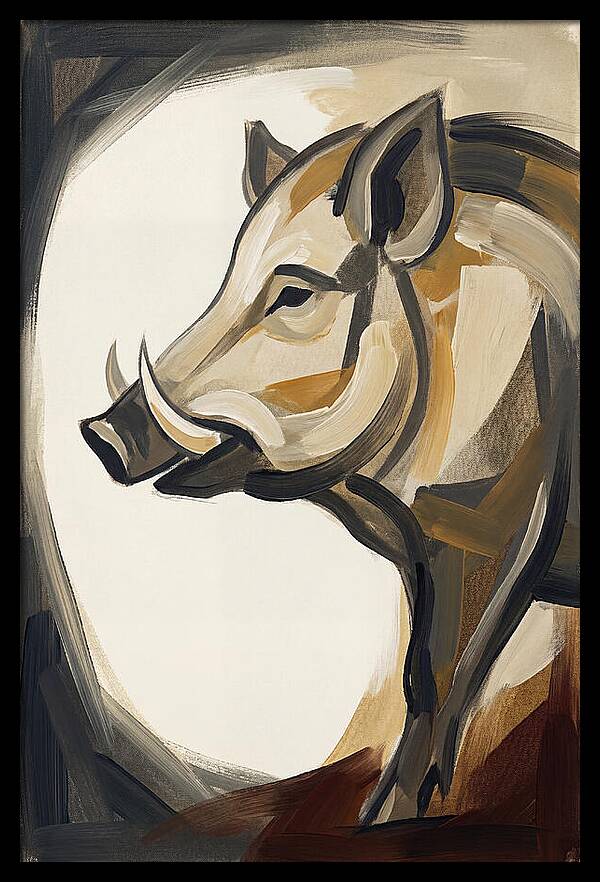 Boar In Minimalist Style
