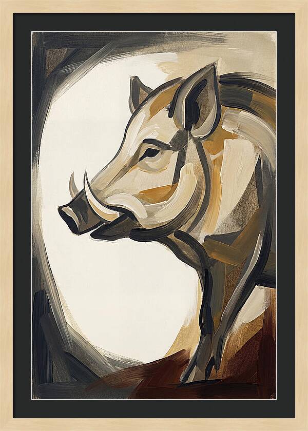 Boar In Minimalist Style