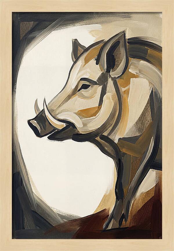 Boar In Minimalist Style