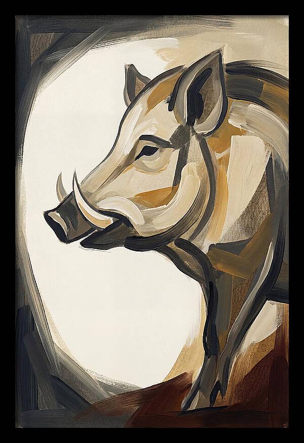 Boar In Minimalist Style