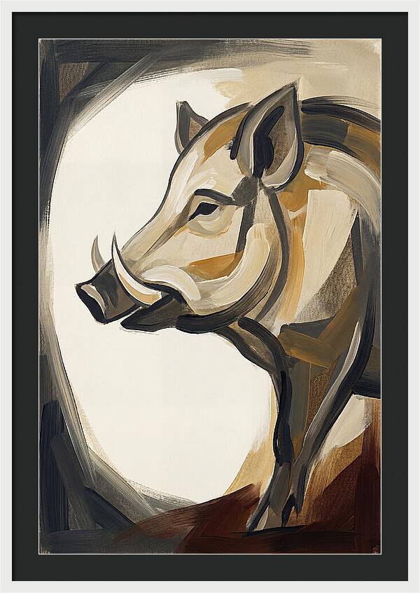 Boar In Minimalist Style